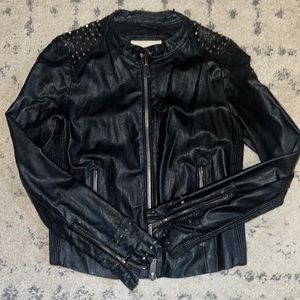Studded leather jacket